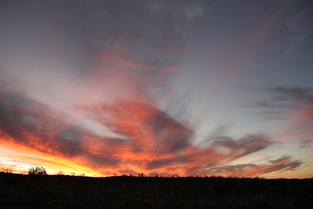 Colorful sunset in the Australia outback