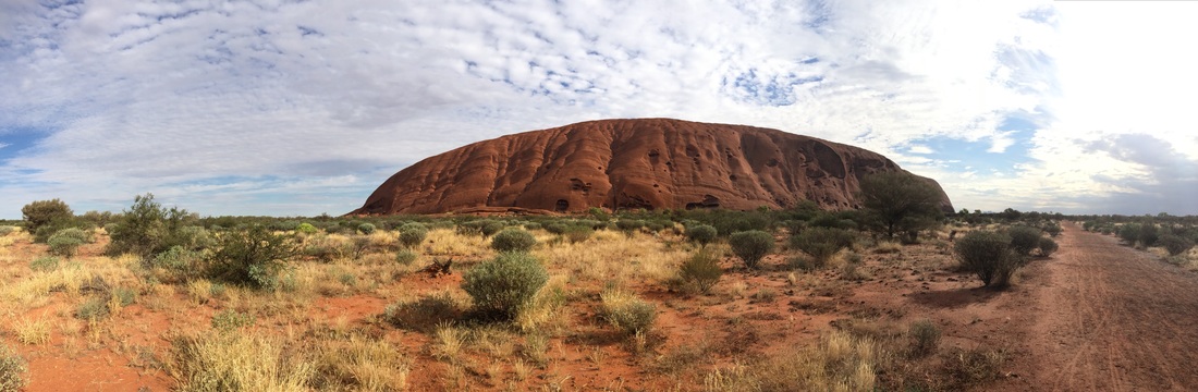 The red rock formation of Uluru in the Australian outback