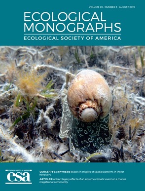 Cover of Ecological Monographs journal featuring seagrass community research